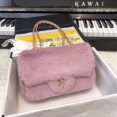 Top Chanel mini flap bag Rabbit hair 1116 pink JK4888yq38